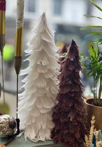 Christmas Folksy burgundy feather deco tree